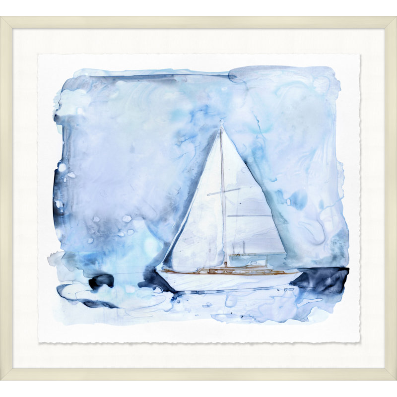 Voile 2 - Peinture encadrée sur papier