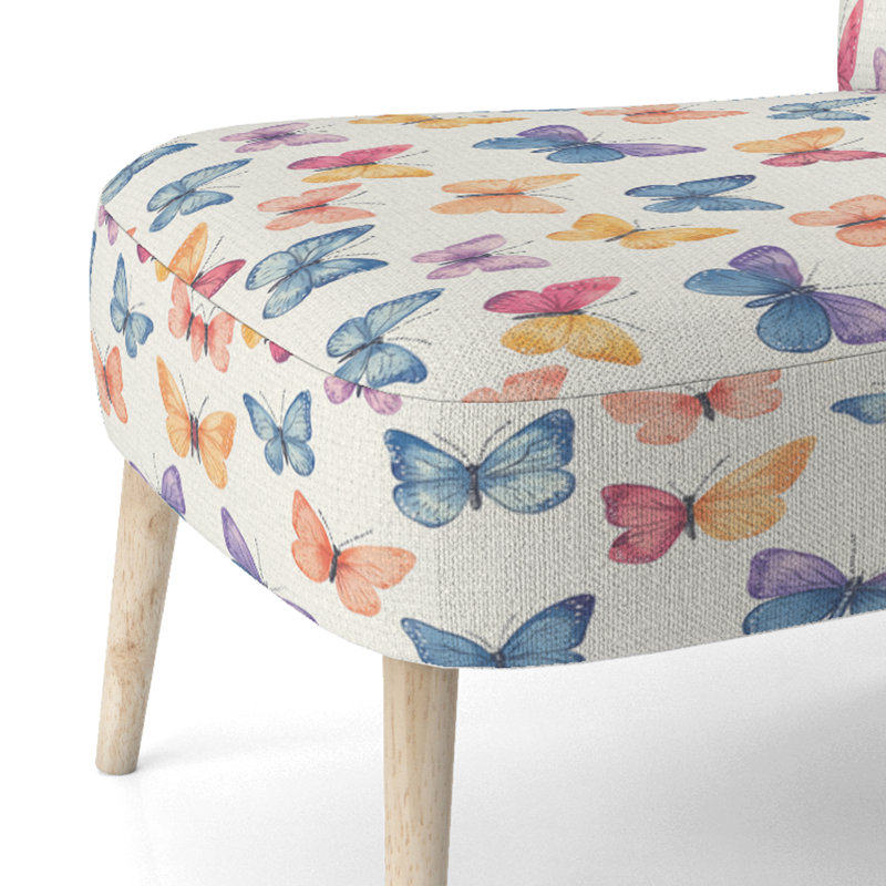 Chaise rembourrée filles - insectes Butterfly Doodles - jaune, Chaise d'appoint sans accoudoirs