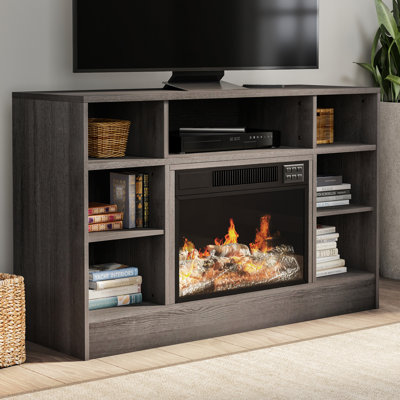 Colombier TV Stand for TVs up to 50" with Electric Fireplace Included,Electric Fireplace TV Stand - 44-Inch-Long Wood Media Console for TVs with Remote Control, LED Flames, and Adjustable Heat