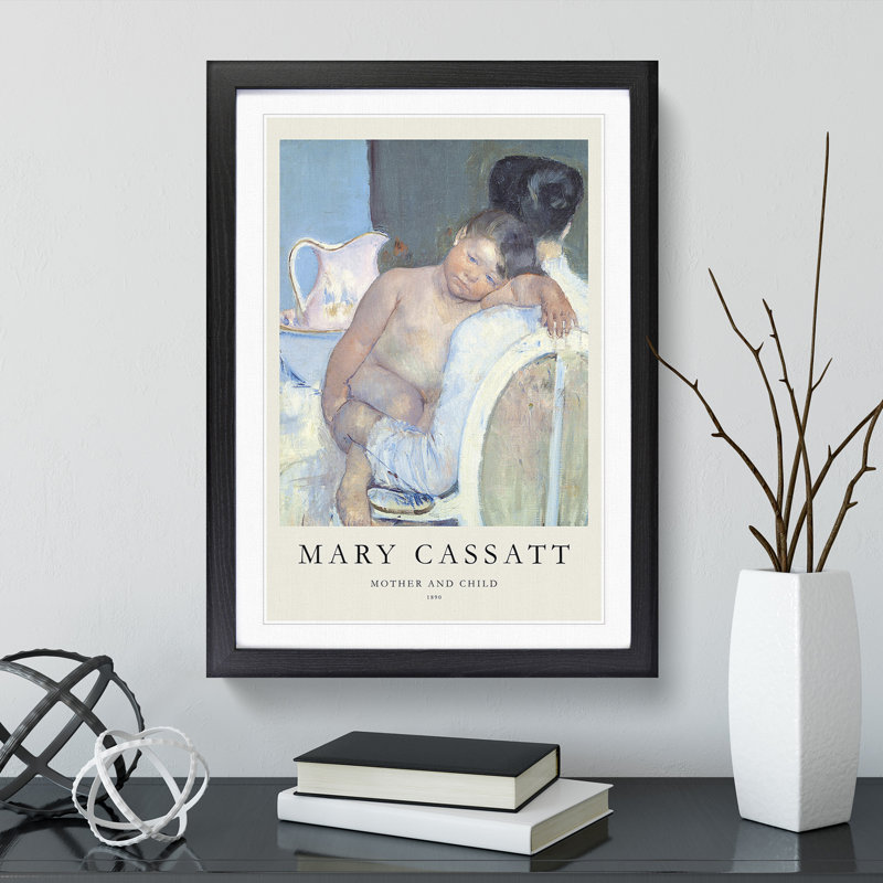 Mother and Child Vol.7 by Mary Cassatt - Picture Frame Painting, 36cm H x 27cm W x 2cm D