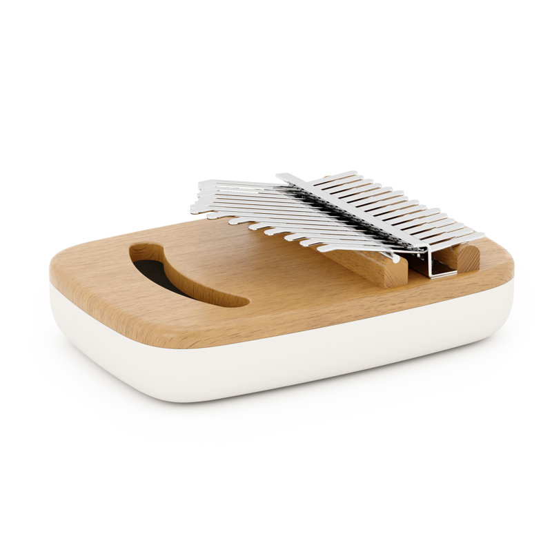 White and Natural Beechwood Kalimba Thumb Piano