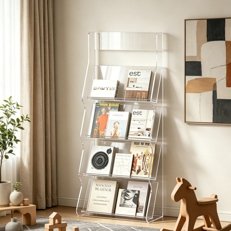 Bibliothèque à magazines en acrylique, Clear