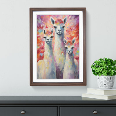 XYZ-FRM-V1223-4297 Llama Dadaism - Single Picture Frame Print on Wood