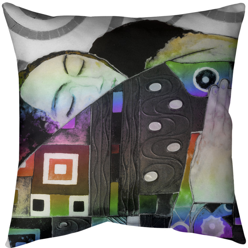 Coussin Embrace, 14 po x 14 po, Arc-en-ciel, Polyester sergé