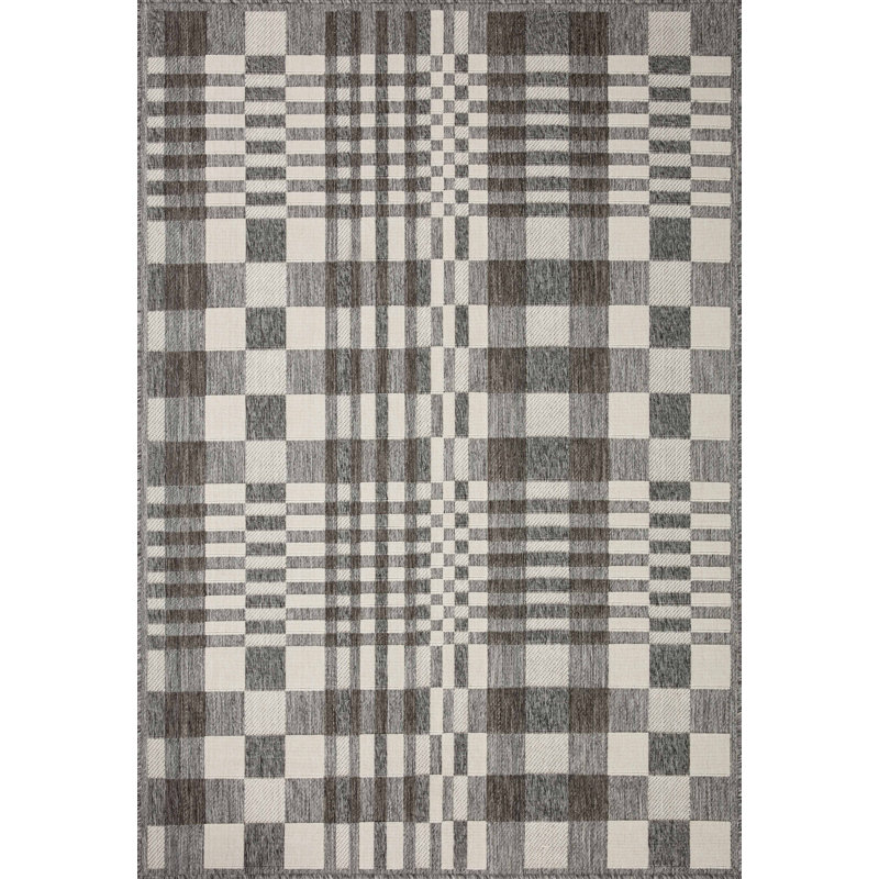 Plaid Indoor / Outdoor Rug, Rectangle 7'10" x 10'10"