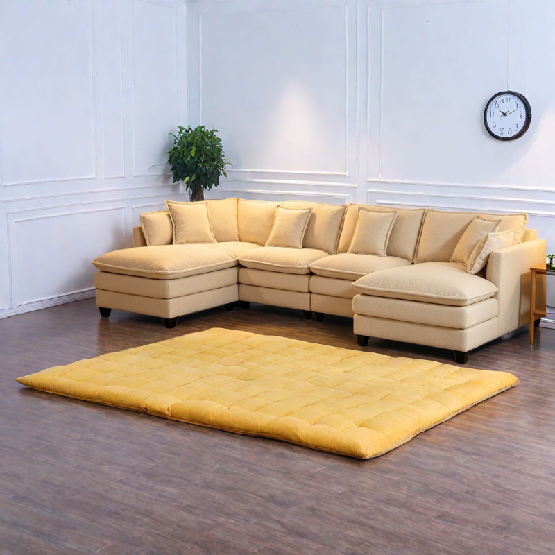 Canapé modulaire moderne 4 places en chenille à compression