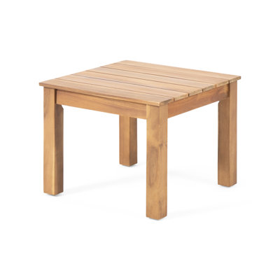 Wood Side Table In Simple Style, , 19.46In W X D 15In H, Brown, Assembly Required Fashionable Minimalist End Table, Closed Slat, 15In,