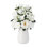Roses blanches artificielles réalistes dans un vase en céramique - Faux fleurs réalistes avec tiges pliables - Centre de table éternel pour la maison, le bureau, le mariage ou un cadeau - Décoration moderne sans entretien - couleur blanche