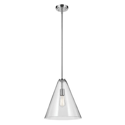 15.5" 1-Light Cone Pendant with Clear Glass