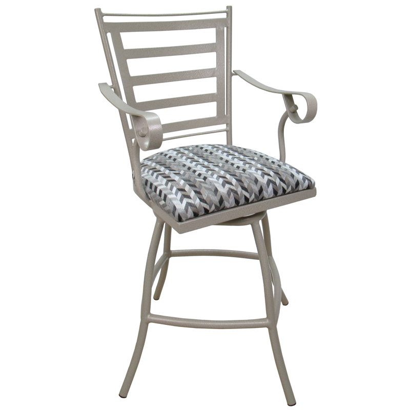 Tabouret de bar avec coussin, Bleu, 26"