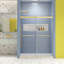 Porte de douche à dérivation avec fermeture en douceur 48 x 74, verre trempé 5/16 po, or brossé, salle de bain coulissante Graceful Curve 48 po x 74 po, poignée en acier inoxydable-121166477