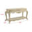 Wubin Antique White Sofa Table – Half-Moon Design with Two Drawers, Open Compartment & Cabriole Legs