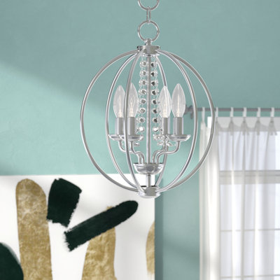 Lustre globe à 4 lumières avec détails en cristal Moores