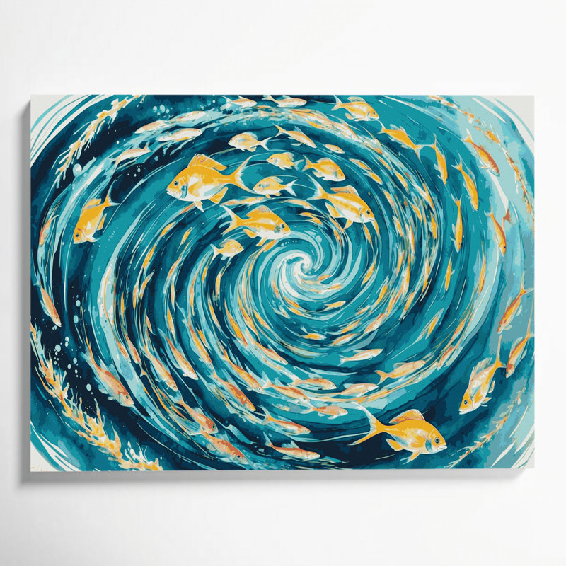 «Hawaiian Tropical Fish», art mural sur toile verte, H 11 po x l 14 po