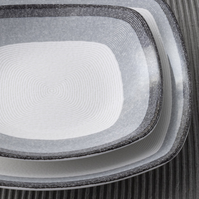 Service de table carré 12 pièces Noritake Colorscapes Layers, service pour 4, Gris anthracite
