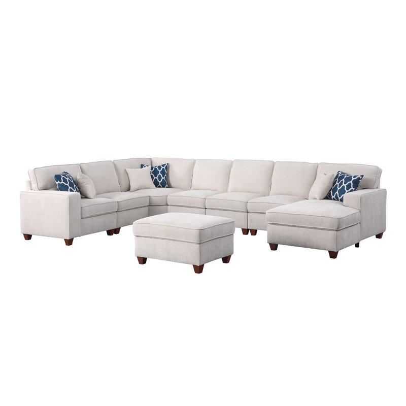 Canapé modulaire 8 pièces 8 pièces, Chenille beige