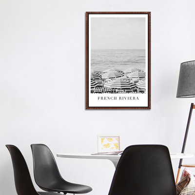 French Riviera Black and White Travel 1 Piece Wall Art on Canvas