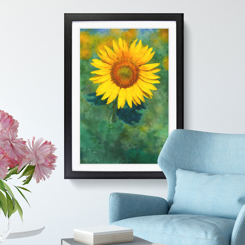 The Sunflower - Picture Frame Painting Print, 45cm H x 33cm W x 2cm D, Black Framed