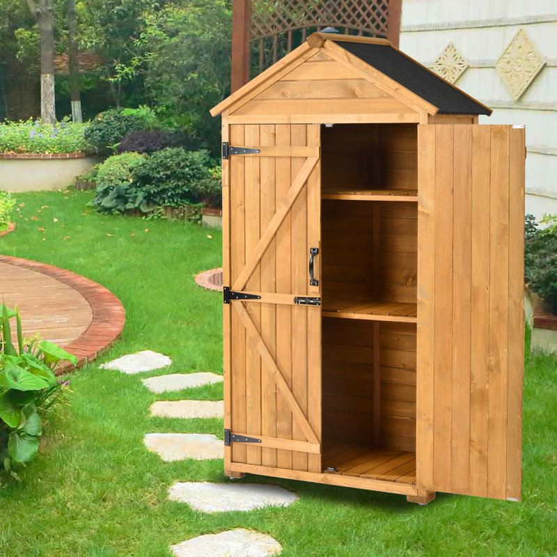 Waterproof 3 ft. W x 2 ft. D Solid Wood Lean-to Storage Shed, Natural
