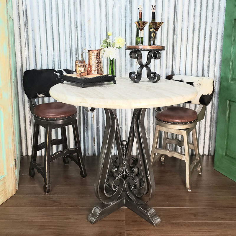 Modern Travertine Patio Bar Table