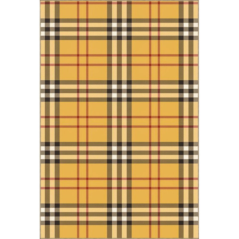 Base tissée géométrique jaune et tapis décoratif lavable, Rectangle 4 pi x 5 pi 11 po