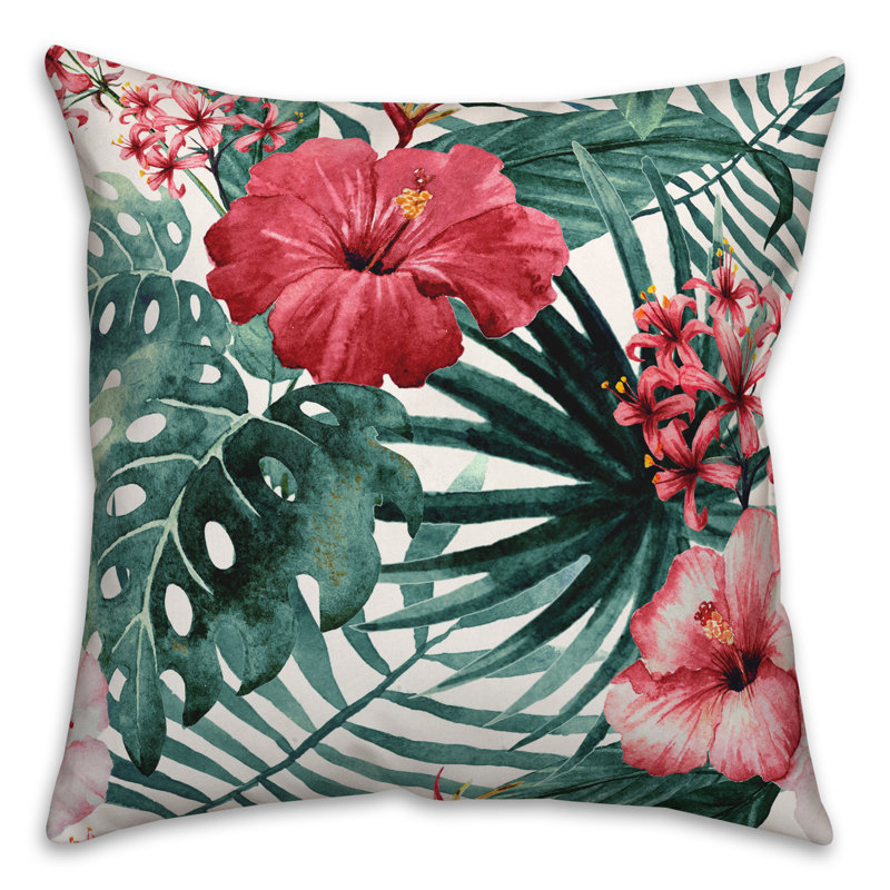 Floral Outdoor Throw Pillow