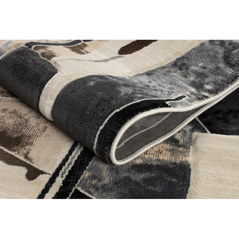 Tapis abstrait blanc / gris anthracite Tyka, Rectangle 2 pi 1 po x 3 pi 3 po