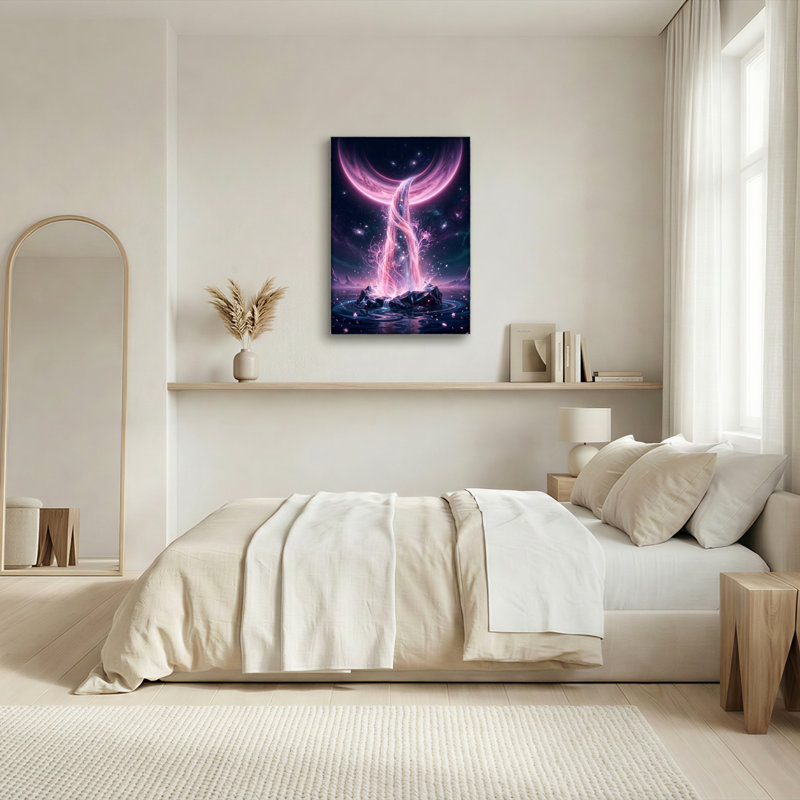 Ensemble d'une toile murale « Cascade cosmique », 24"H x 16"W, Wrapped Canvas