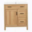 Meuble-lavabo de 30 po en bois avec cadre en bois massif, 1 porte à fermeture douce, 2 tiroirs à fermeture douce, tablette réglable, armoire de rangement moderne