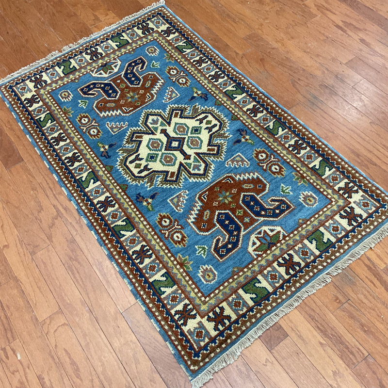  Handmade Kazak Wool Rug