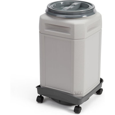Mighty Tuff 13 gallons, capacité de 54 lb, contenant de nourriture pour animaux sans BPA avec chariot roulant sur roulettes et pelle à portion parfaite, solution mobile pour le rangement des aliments pour animaux Air-Tight
