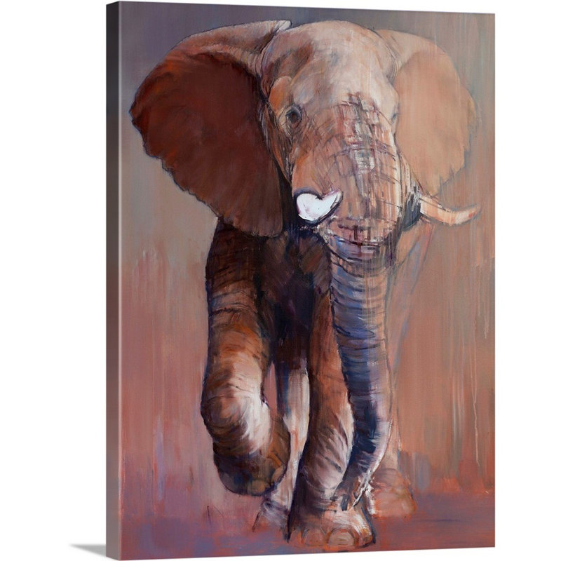 " Loisaba Bull, 2018 " by Mark Adlington Painting Print, Canvas Gallery Wrap, 24" H x 18" W x 1.25" D