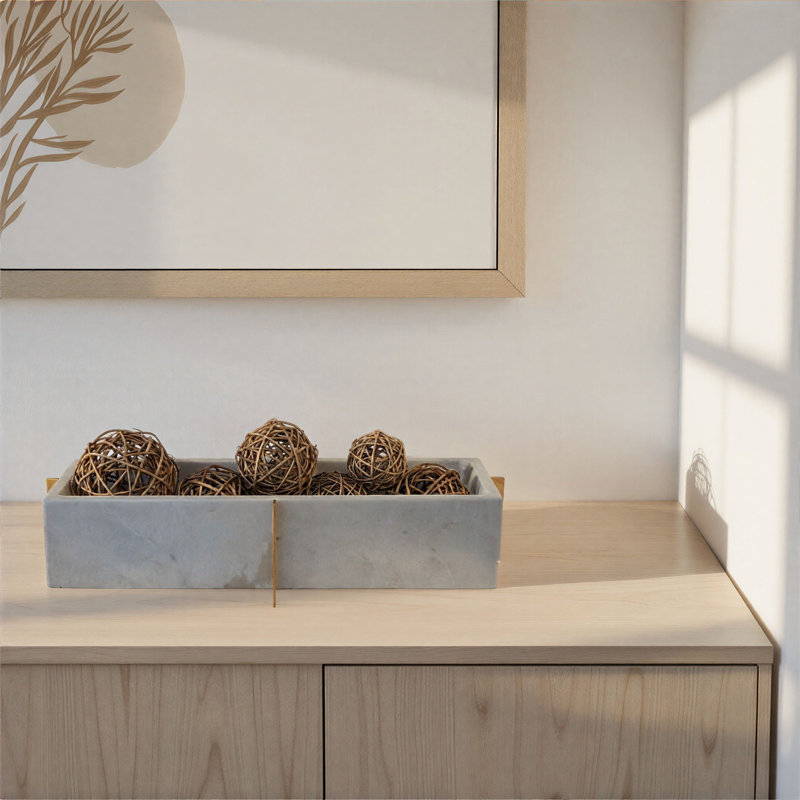 Marble and Metal Container and