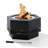 Sunjoy  28 In Smokeless Fire Pit with Removable Ash Pan, Outdoor Portable Wood Burning Fireplace with PVC Cover and Fire Poker ,Ideal for Camping, Bonfire, and Backyard, Black