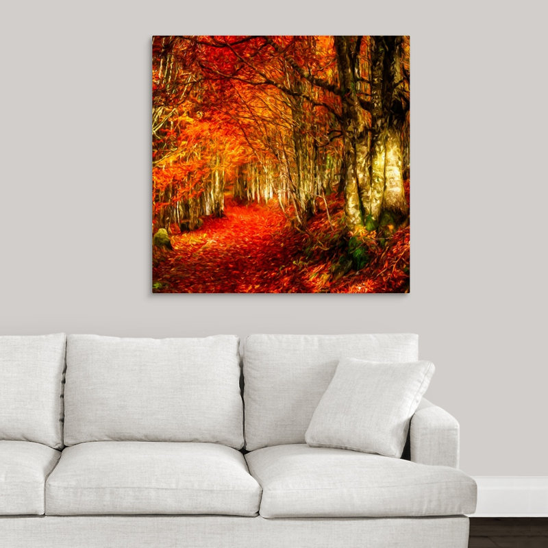 « red atmosphère it », reproduction de photo sur toile, H 35 po x l 35 po x P 1,5 po