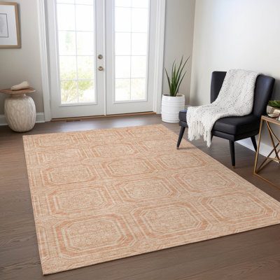 Tapis intérieur / extérieur orange lavable Solandra - LOOMlan