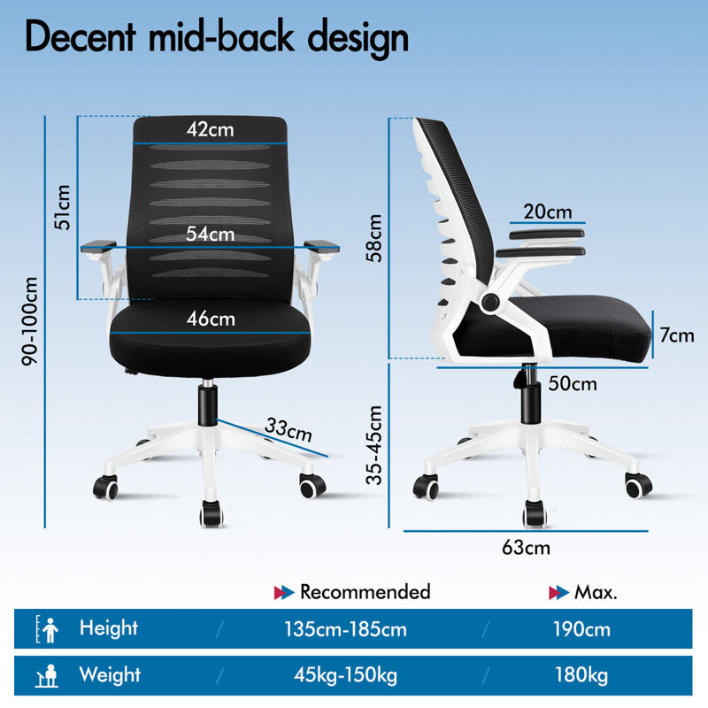 Office Chair, White, Black