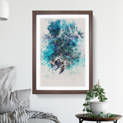 Above Monterosso Al Mare in Cinque Terre Italy Watercolour - Picture Frame Graphic Art