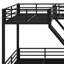 Lit superposé en L avec lit mezzanine, glissade et ports USB-652433235