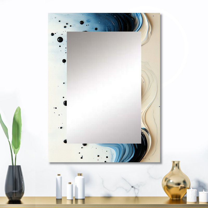 Miroir mural moderne Drip Paint, 32 po x 24 po
