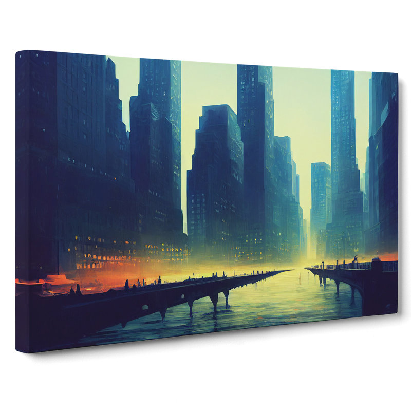 New York Skyline Concept - Wrapped Canvas, 35cm H x 50cm W x 3cm D