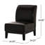 Élégant fauteuil de chambre en cuir reconstitué brun, l 33,75 po x P 24,5 po, base en bois d'unité centrale, H 33,75 po