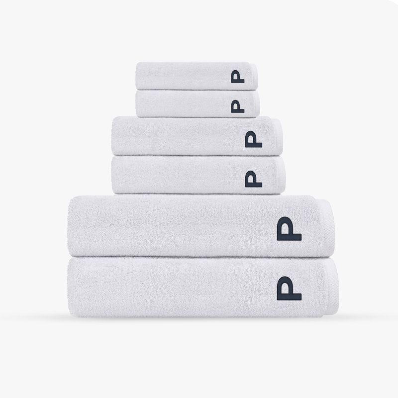 Monogrammed Cloer 6 pcs Turkish Towels Set, P, White