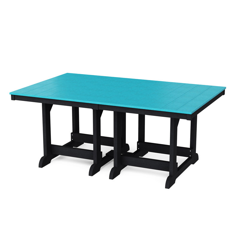 Heritage 44" x 72" Dining Table, Aruba Blue/Black