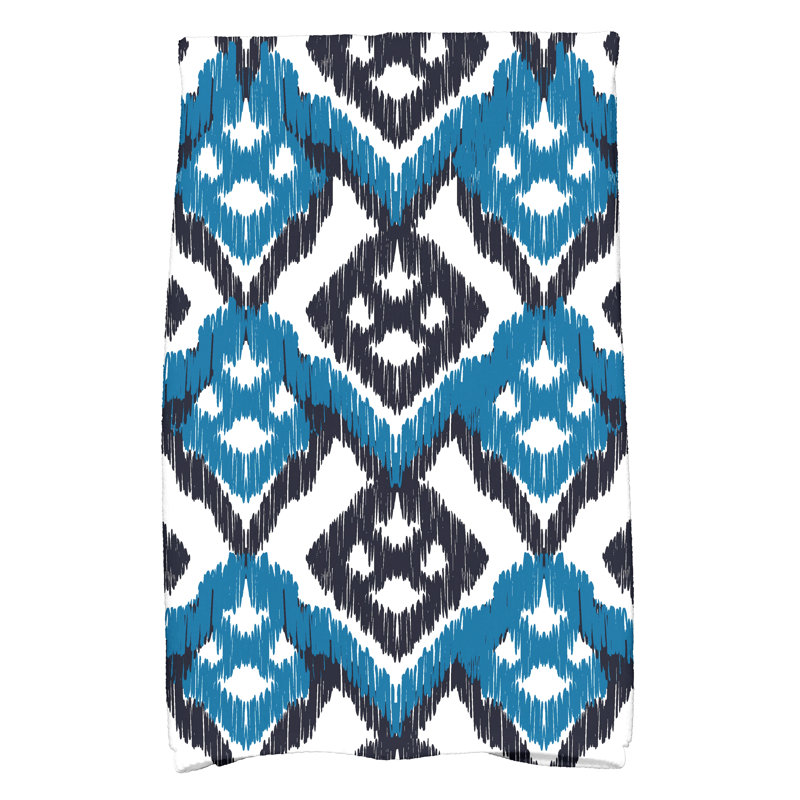 Torchon géométrique, Bleu sarcelle/bleu marine
