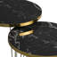 Marble-Look Side Nesting Tables Modern End Tables Set of 2 with Gold Legs-115674108