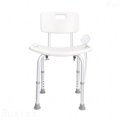 Chaise de douche, siège de douche dans le bureau élégant avec dossier, repose-pieds de douche à hauteur réglable, chaise de douche pour baignoire intérieure, banc de salle de bain antidérapant pour personnes à mobilité réduite, capacité de 350 lb