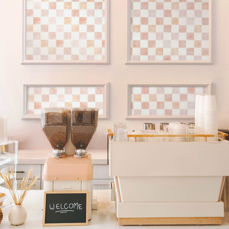 Peel and Stick Gel Backsplash Tiles Damier Petra 7in x 7in