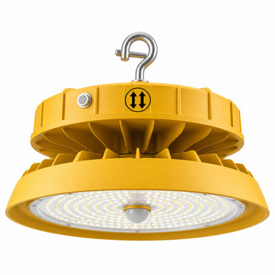 E2 Lighting UFO LED High Bay Light with 20W Emergency Battery Backup, 90-Minute Runtime, 80W/100W/120W Selectable, 3CCT, 1-Pack