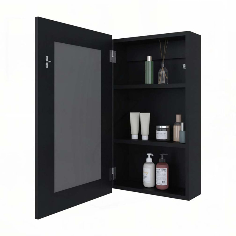Pharmacie avec miroir inclus, Noir